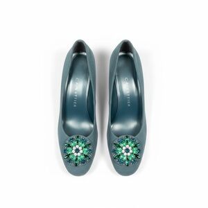 Roland Cartier Green Embellished Women's Shoes